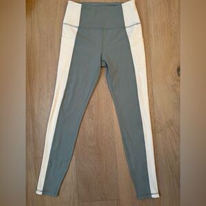 Leggings Two-Tone Green and Cream Yoga